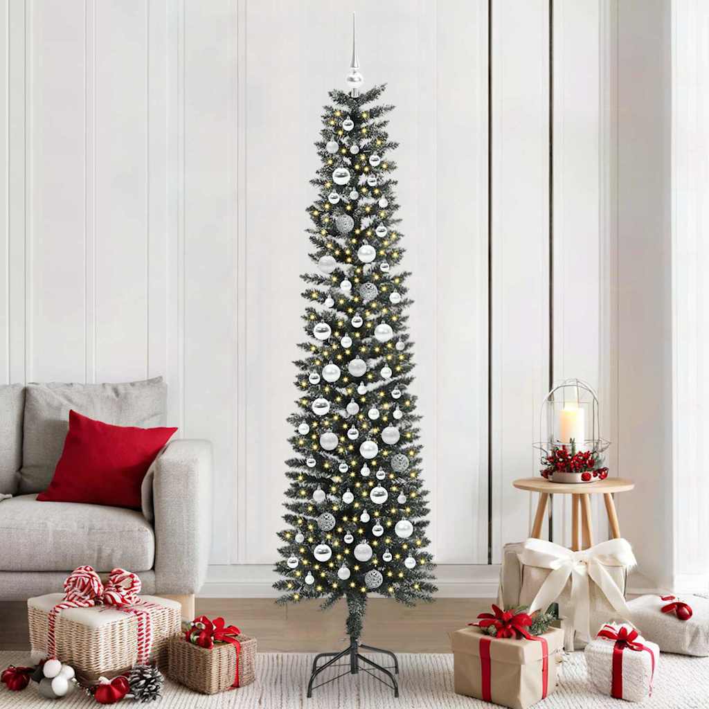 Vidaxl kunstkerstboom met 300 led groen 210 cm pvc en plastic en staal