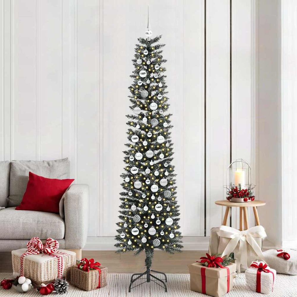 Vidaxl kunstkerstboom met 300 led groen 210 cm pvc en plastic en staal