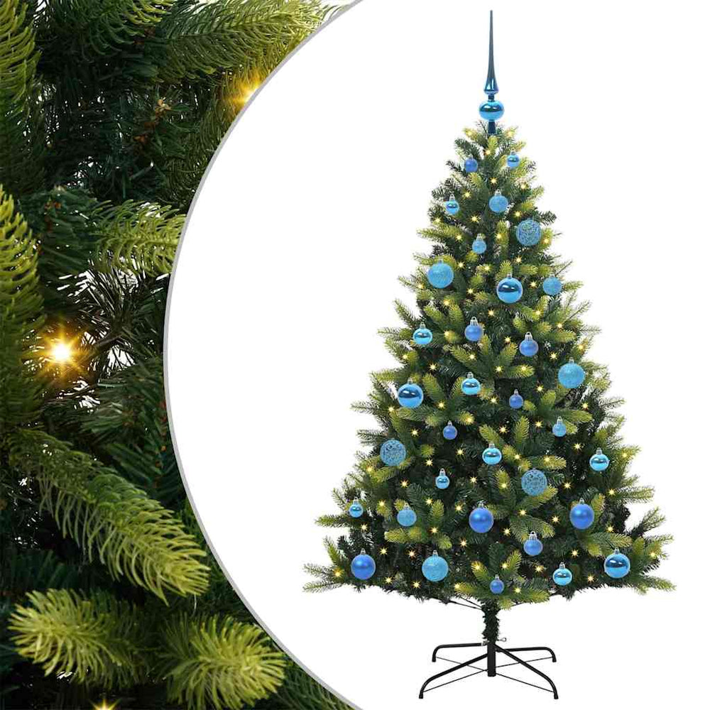 Vidaxl kunstkerstboom met scharnier 150 leds groen 150 cm pvc en pe