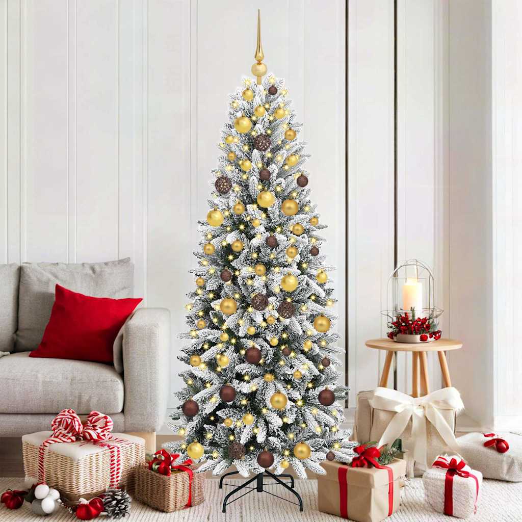 Vidaxl kunstkerstboom wit 180 cm pvc en plastic en staal en pe