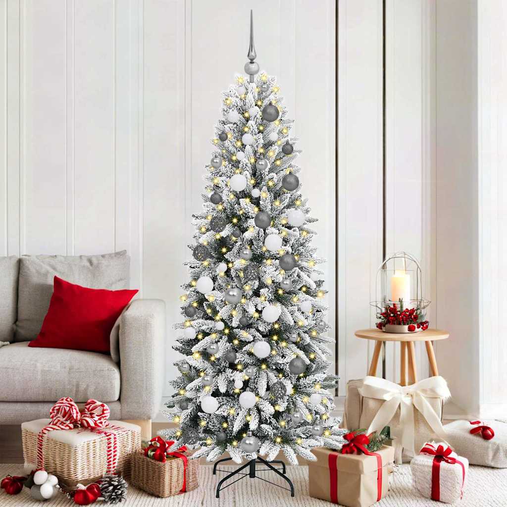 Vidaxl kunstkerstboom wit 180 cm pvc en plastic en staal en pe
