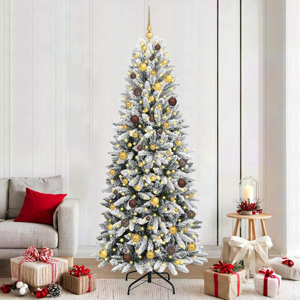 Vidaxl kunstkerstboom wit 210 cm pvc en plastic en staal en pe