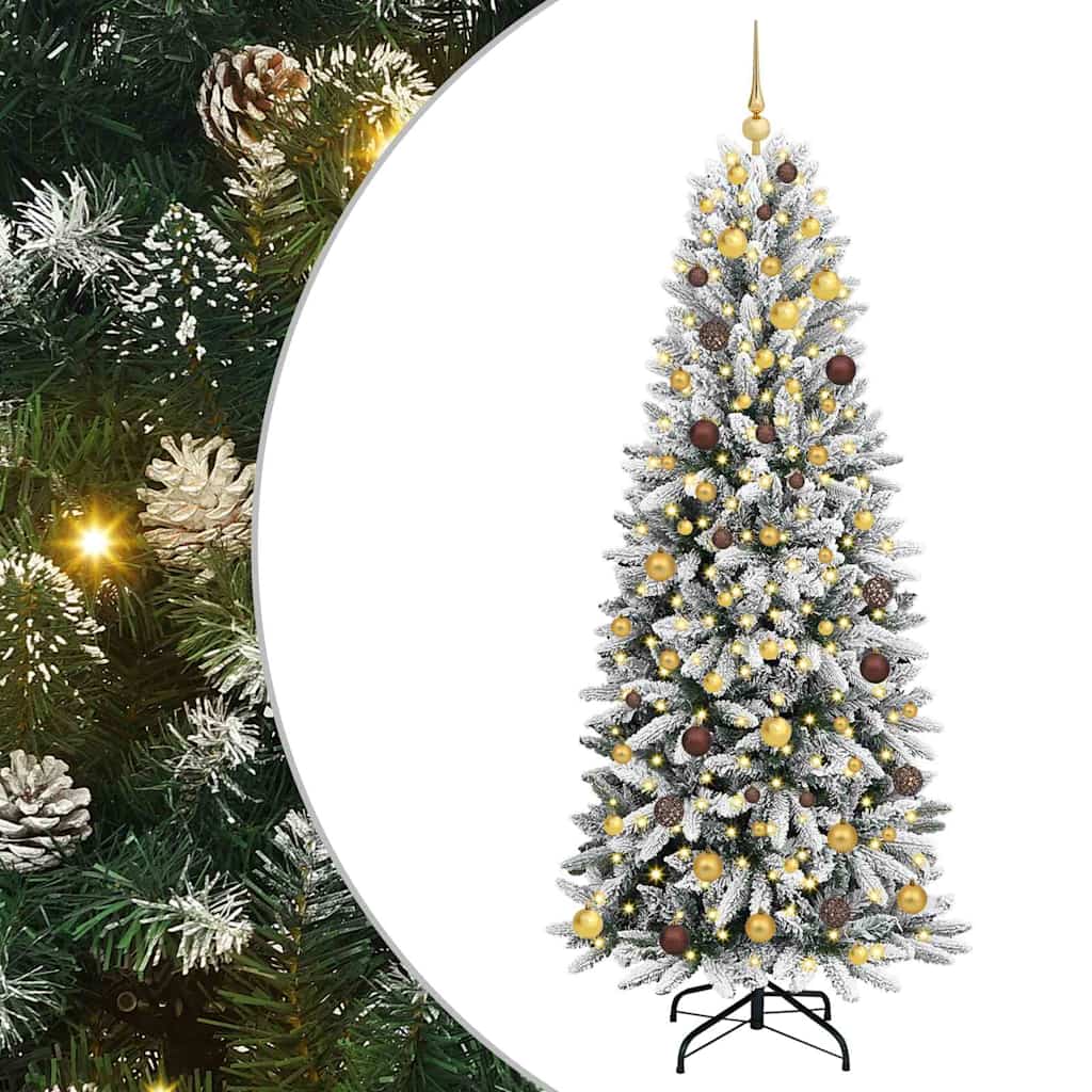 Vidaxl kunstkerstboom wit 210 cm pvc en plastic en staal en pe