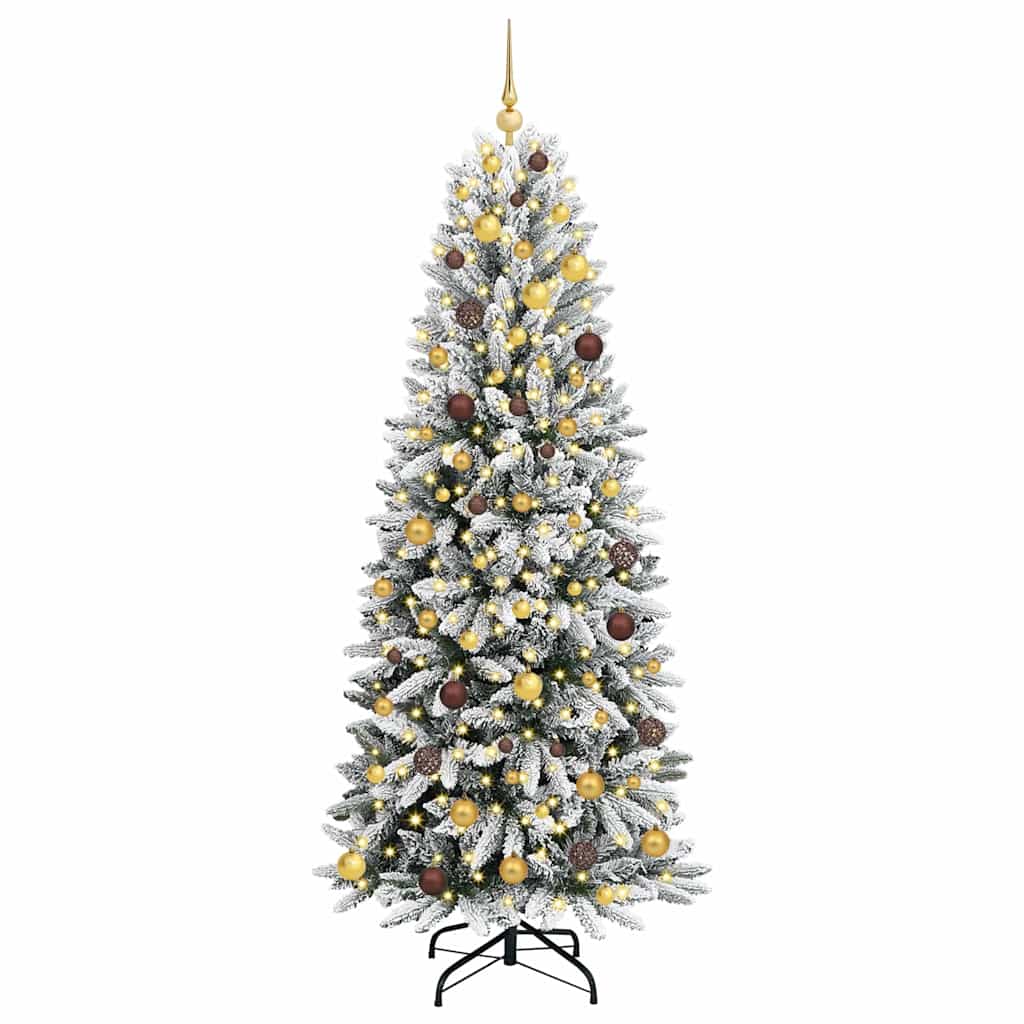 Vidaxl kunstkerstboom wit 210 cm pvc en plastic en staal en pe