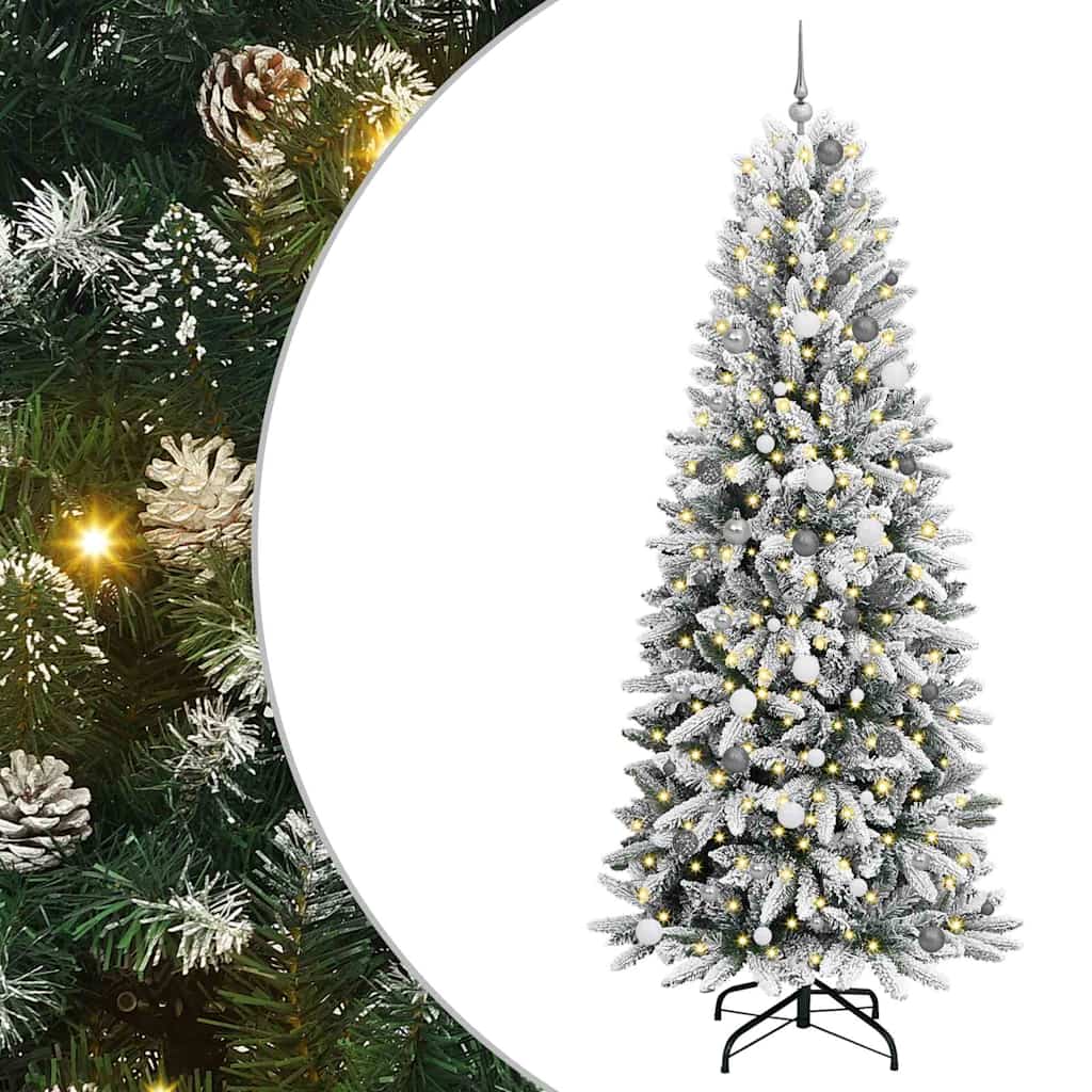 Vidaxl kunstkerstboom wit 240 cm pvc en plastic en staal en pe