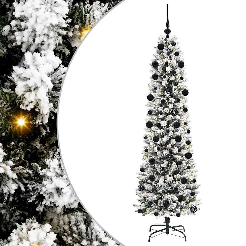 Vidaxl kunstkerstboom met 300 led wit 210 cm pvc en metaal en plastic