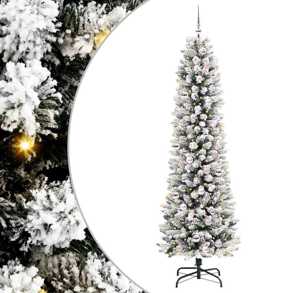 Vidaxl kunstkerstboom met 300 led wit 210 cm pvc en metaal en plastic