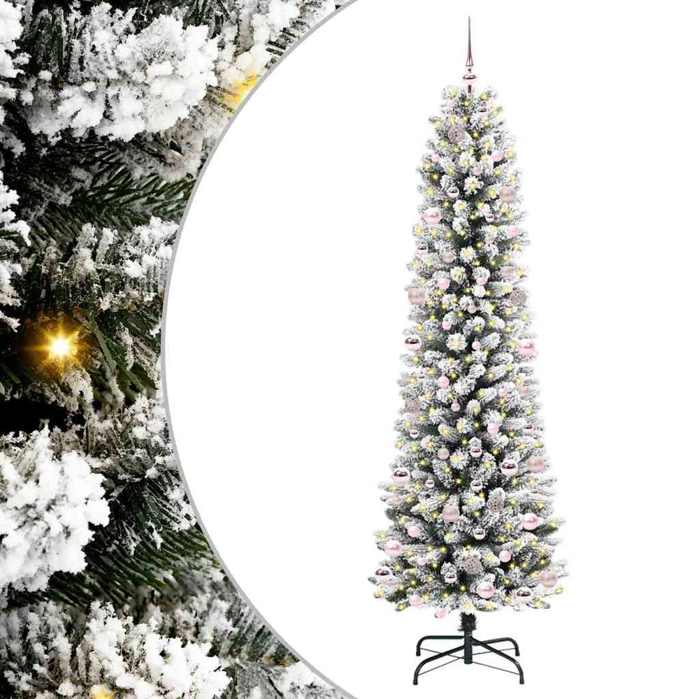 Vidaxl kunstkerstboom met 300 led wit 240 cm pvc en metaal en plastic