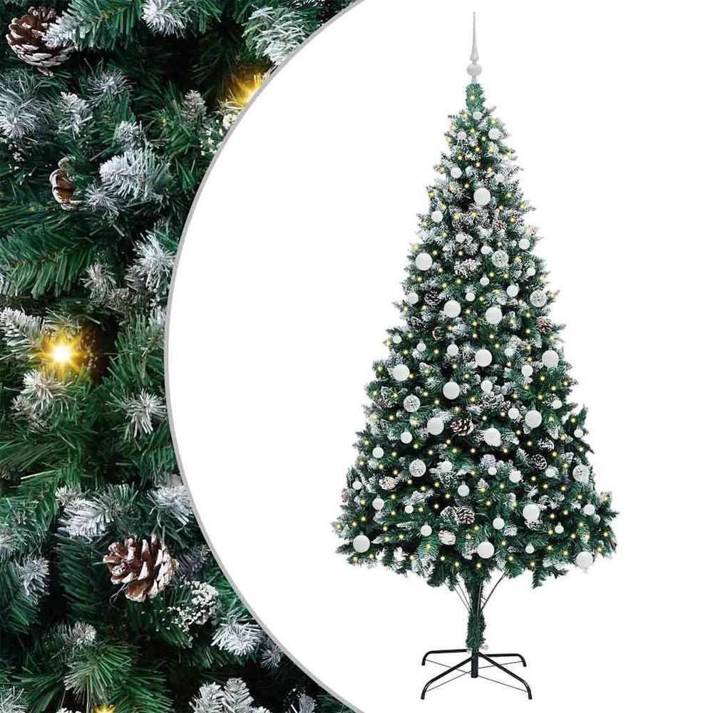 Vidaxl kunstkerstboom groen 210 cm pvc en staal en kunststof