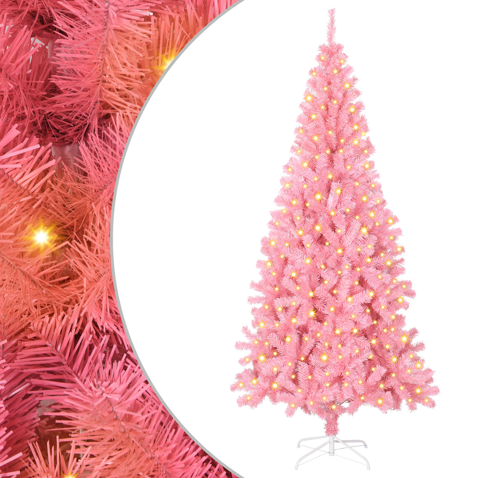 Vidaxl kerstboom roze 180 cm pvc