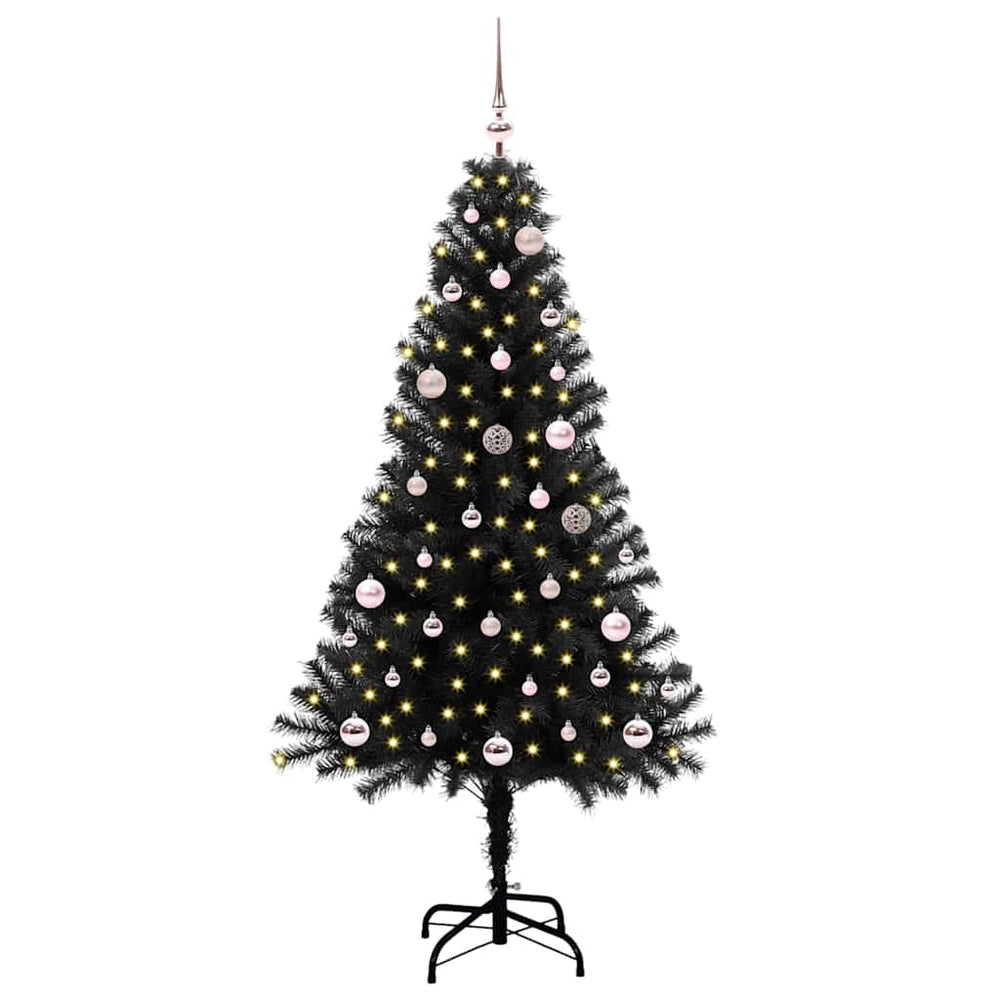 Vidaxl kerstboom met 150 led met standaard zwart 150 cm pvc