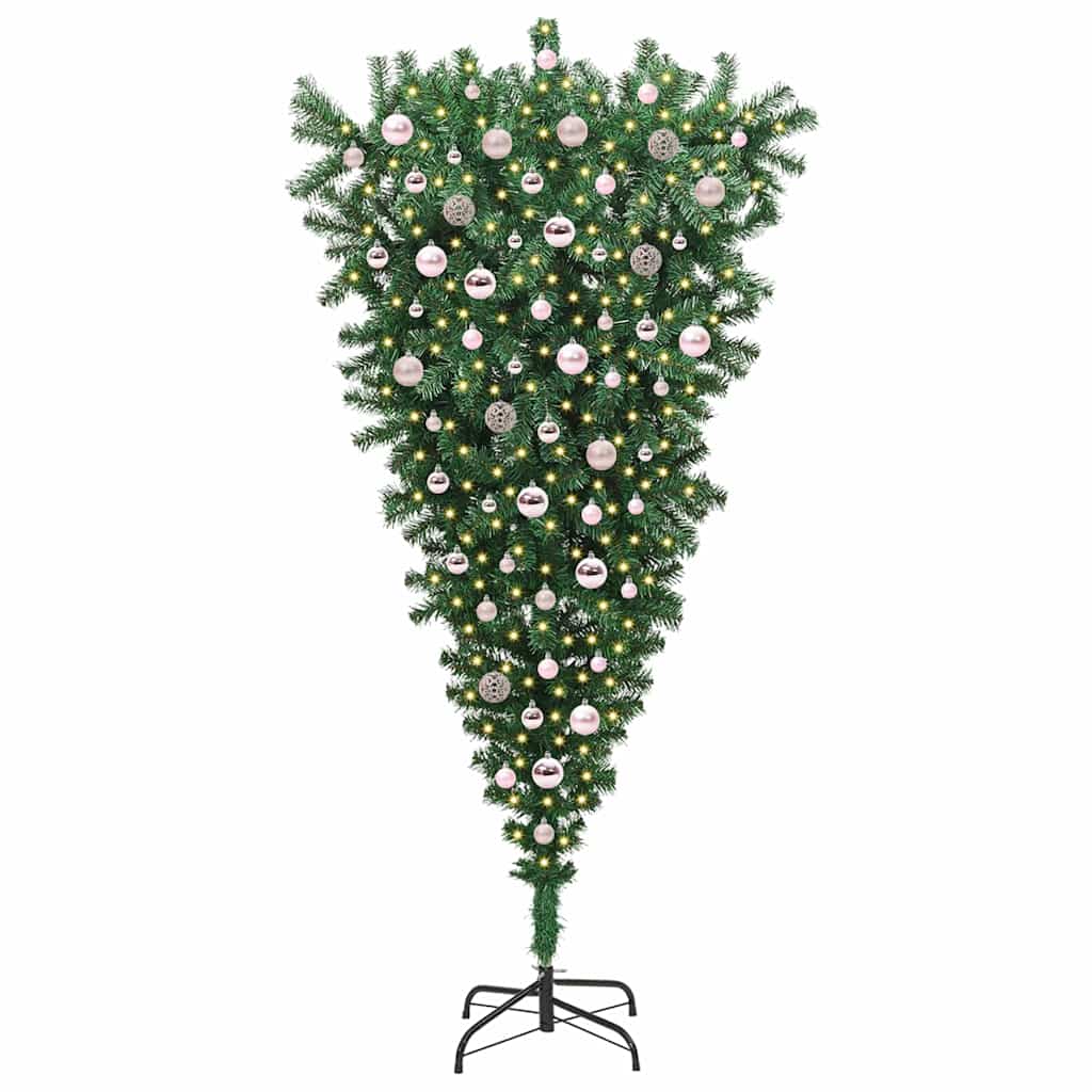 Vidaxl ophang kunst kerstboom met ballenset groen 210 cm pvc