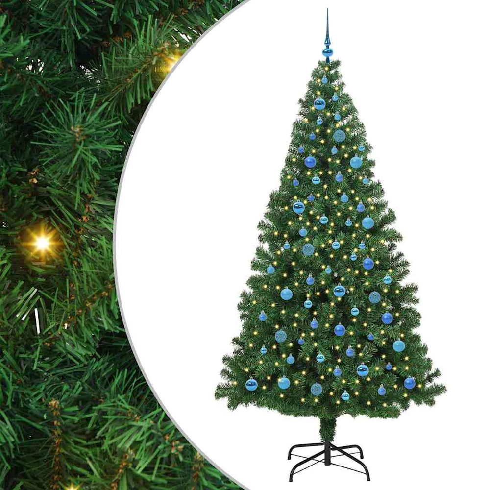Vidaxl kunstkerstboom groen 240 cm pvc en staal en kunststof