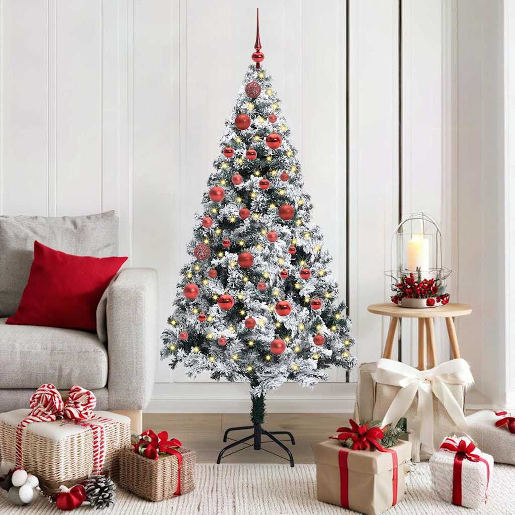 Vidaxl kunstkerstboom met 150 led wit 150 cm pvc en staal en kunststof