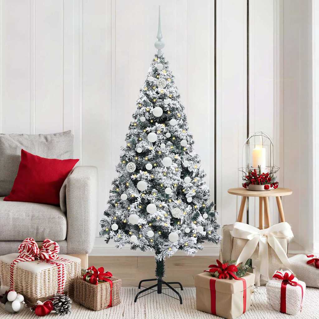 Vidaxl kunstkerstboom met 150 led wit 150 cm pvc en staal en kunststof