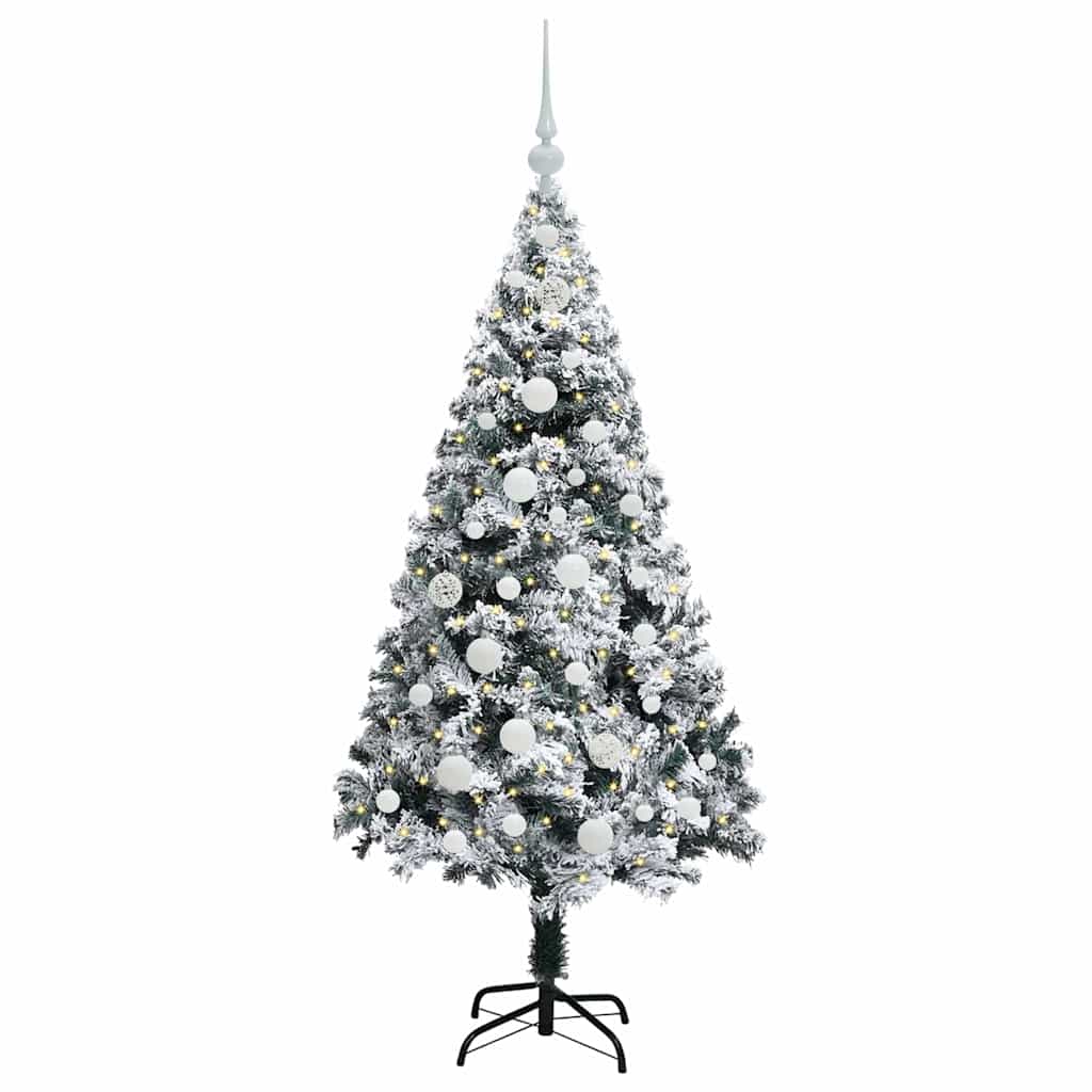 Vidaxl kunstkerstboom met 150 led wit 150 cm pvc en staal en kunststof
