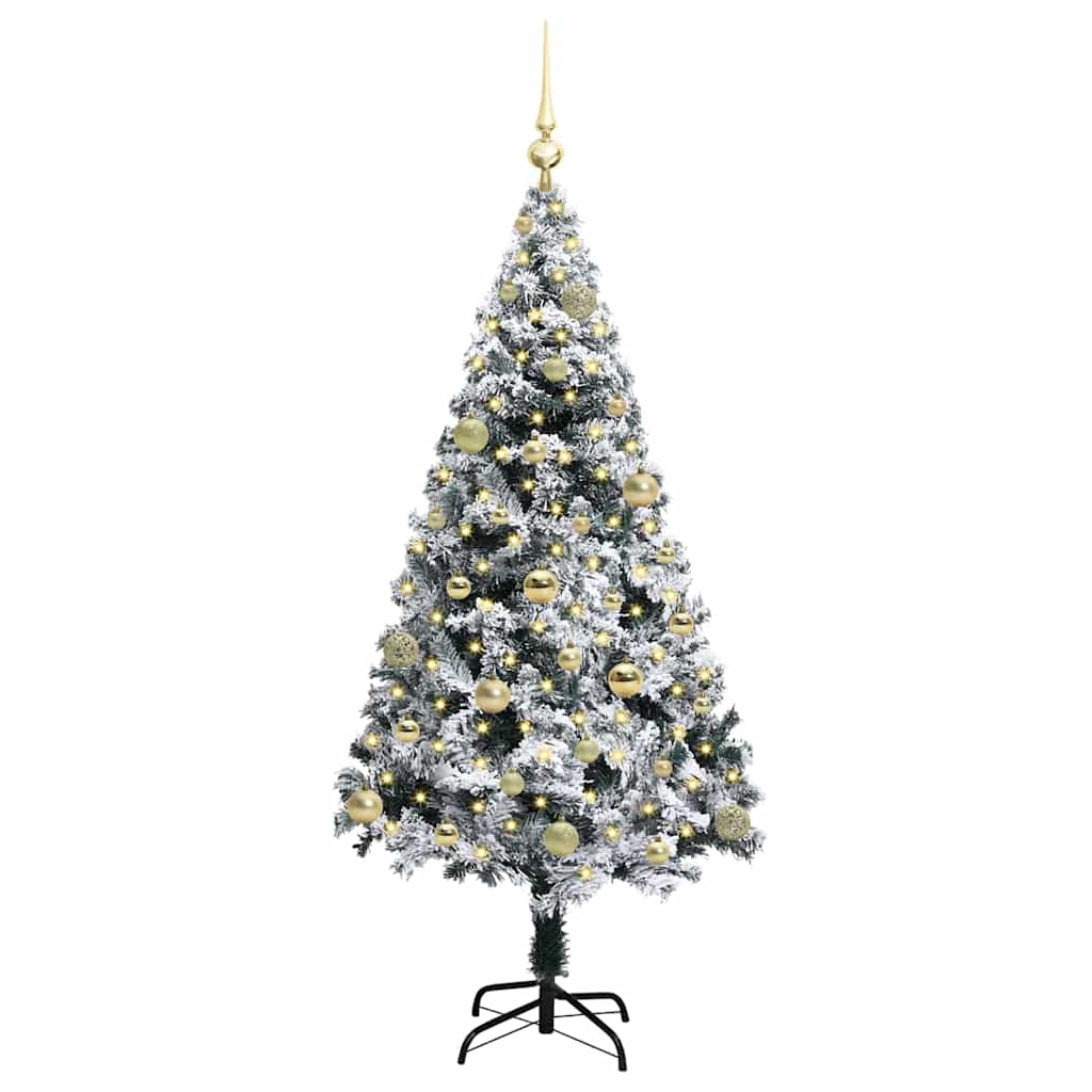Vidaxl kunstkerstboom met 150 led wit 150 cm pvc en staal en kunststof