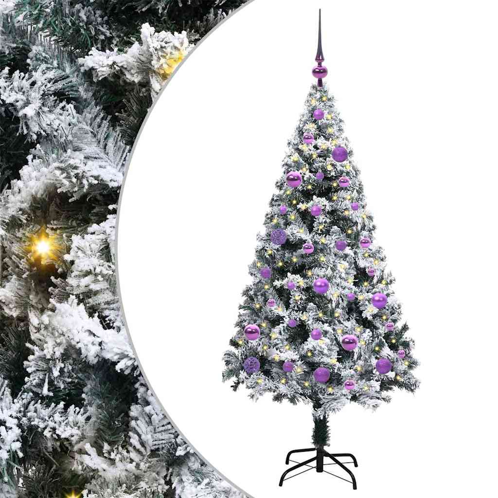 Vidaxl kunstkerstboom met 150 led wit 150 cm pvc en staal en kunststof