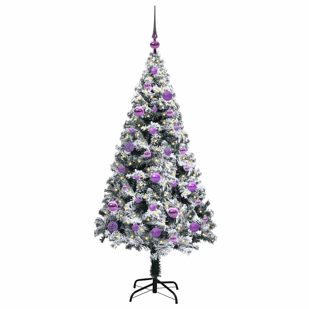 Vidaxl kunstkerstboom met 150 led wit 150 cm pvc en staal en kunststof