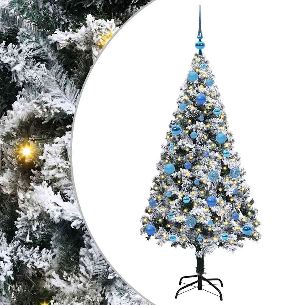 Vidaxl kunstkerstboom met 150 led wit 150 cm pvc en staal en kunststof