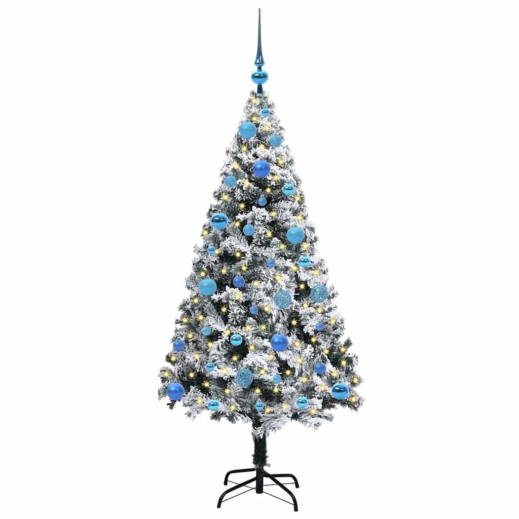 Vidaxl kunstkerstboom met 150 led wit 150 cm pvc en staal en kunststof