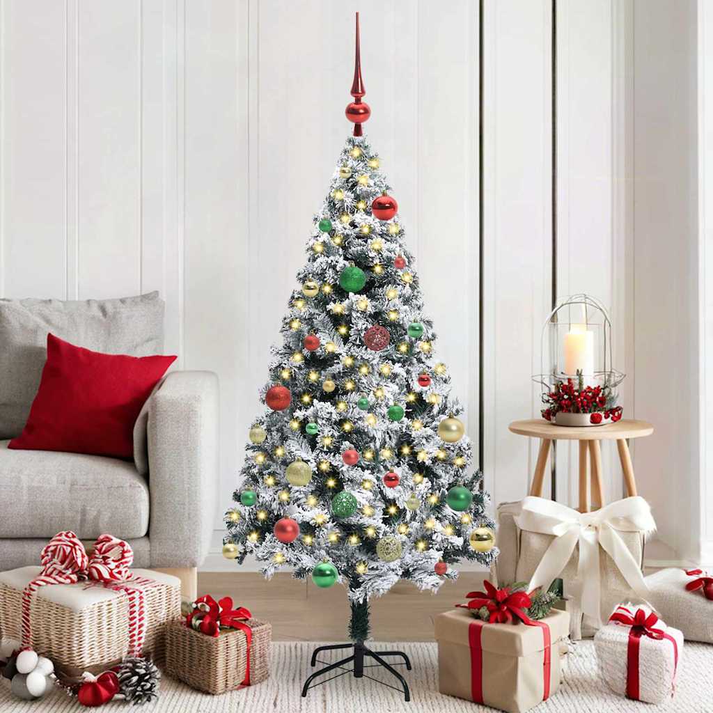 Vidaxl kunstkerstboom met 150 led wit 150 cm pvc en staal en kunststof