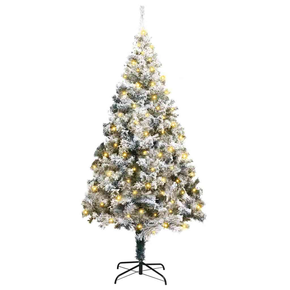 Vidaxl kunstkerstboom met 300 led wit 180 cm pvc en staal en kunststof