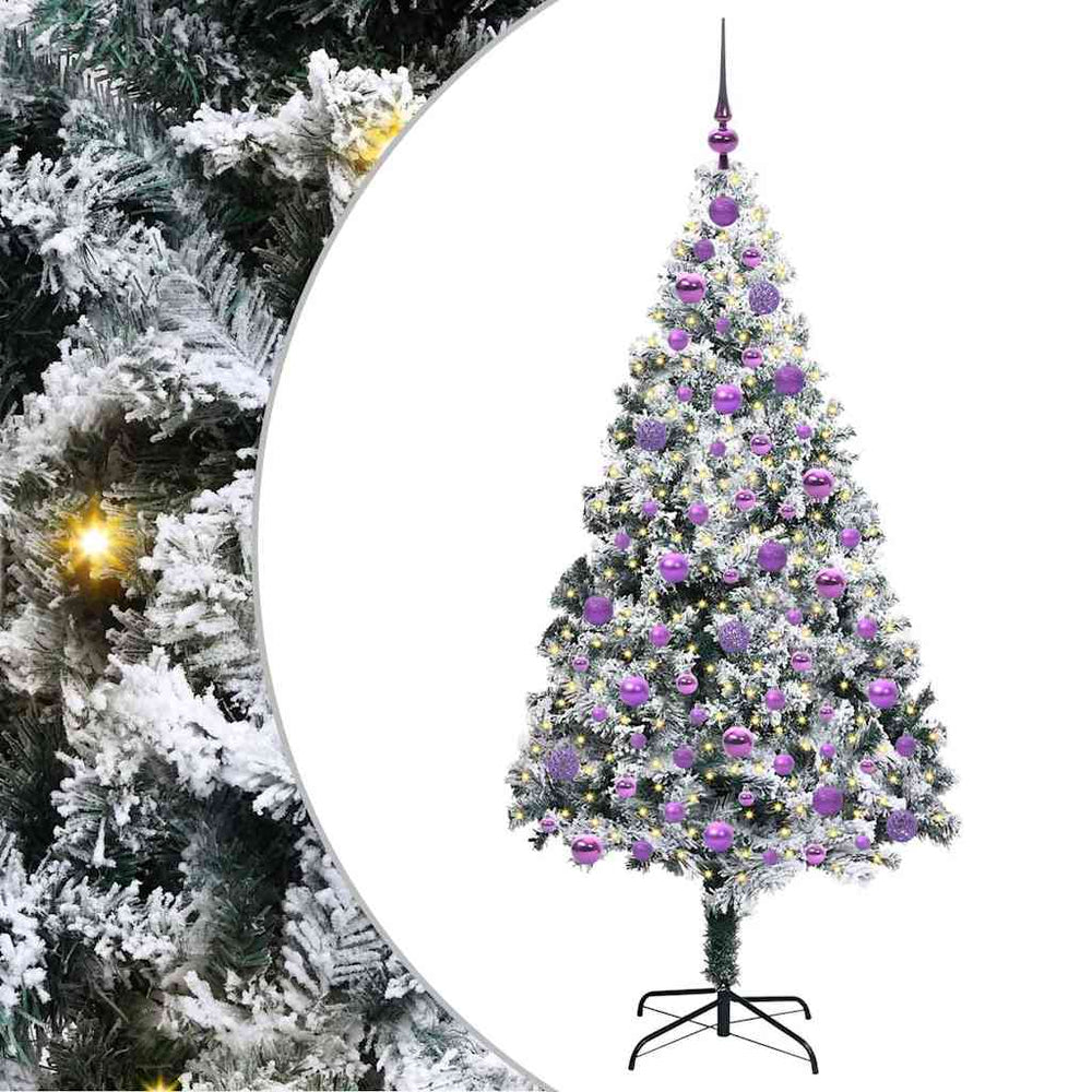 Vidaxl kunstkerstboom met 300 led wit 180 cm pvc en staal en kunststof