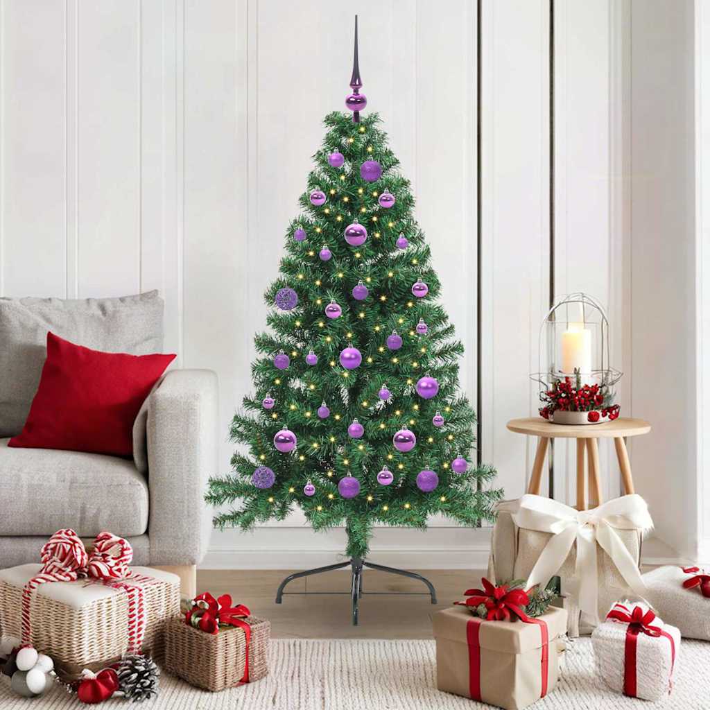 Vidaxl kunstmatig voorverlicht kerstboom met 150 led groen 150 cm pvc