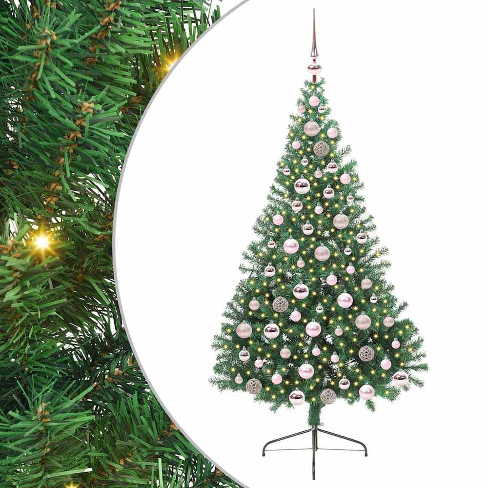 Vidaxl kunstmatig voorverlicht kerstboom met 300 led groen 180 cm pvc