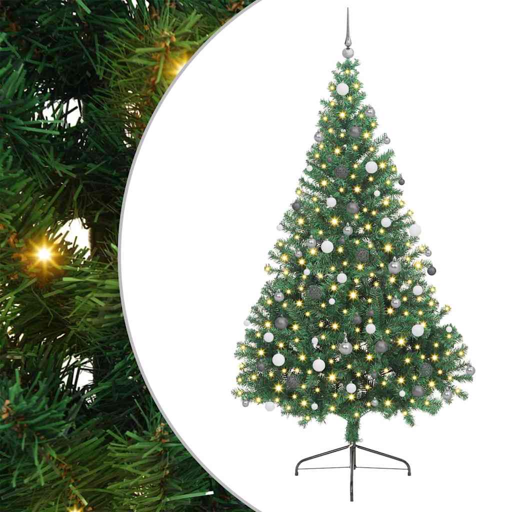 Vidaxl kunstmatig voorverlicht kerstboom met 300 led groen 240 cm pvc