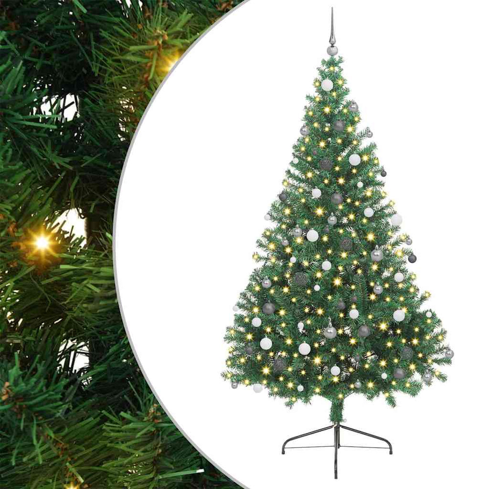 Vidaxl kunstmatig voorverlicht kerstboom met 300 led groen 240 cm pvc