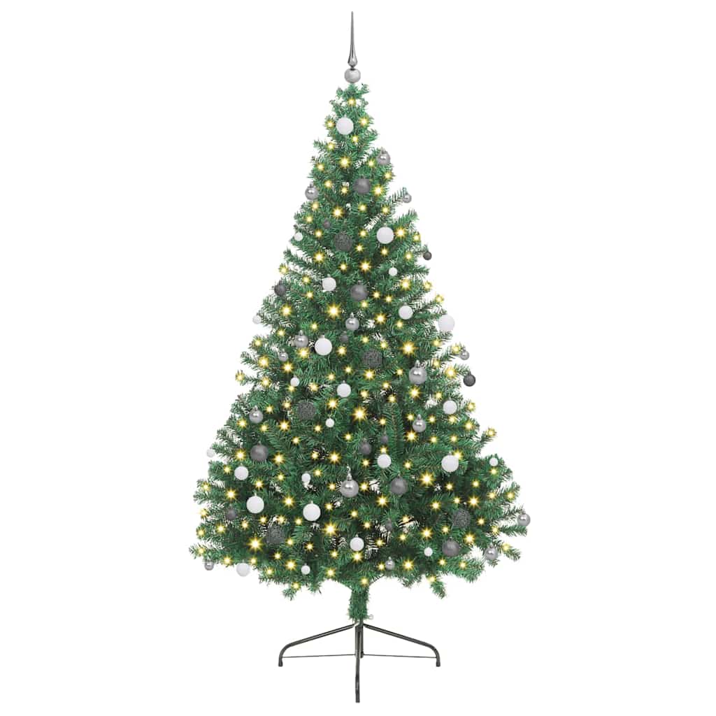 Vidaxl kunstmatig voorverlicht kerstboom met 300 led groen 240 cm pvc