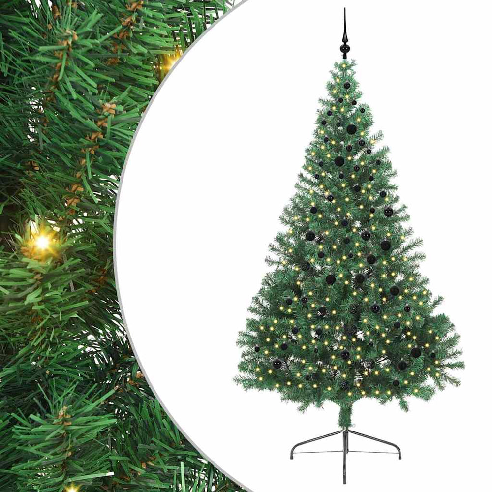Vidaxl kunstmatig voorverlicht kerstboom met 300 led groen 240 cm pvc