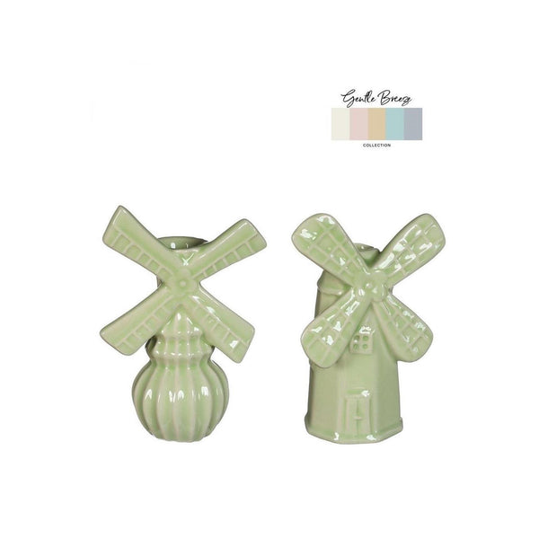 Ideas 4 seasons vaas windmill 10,5x6,5xh15,5cm 2 ass linde groen