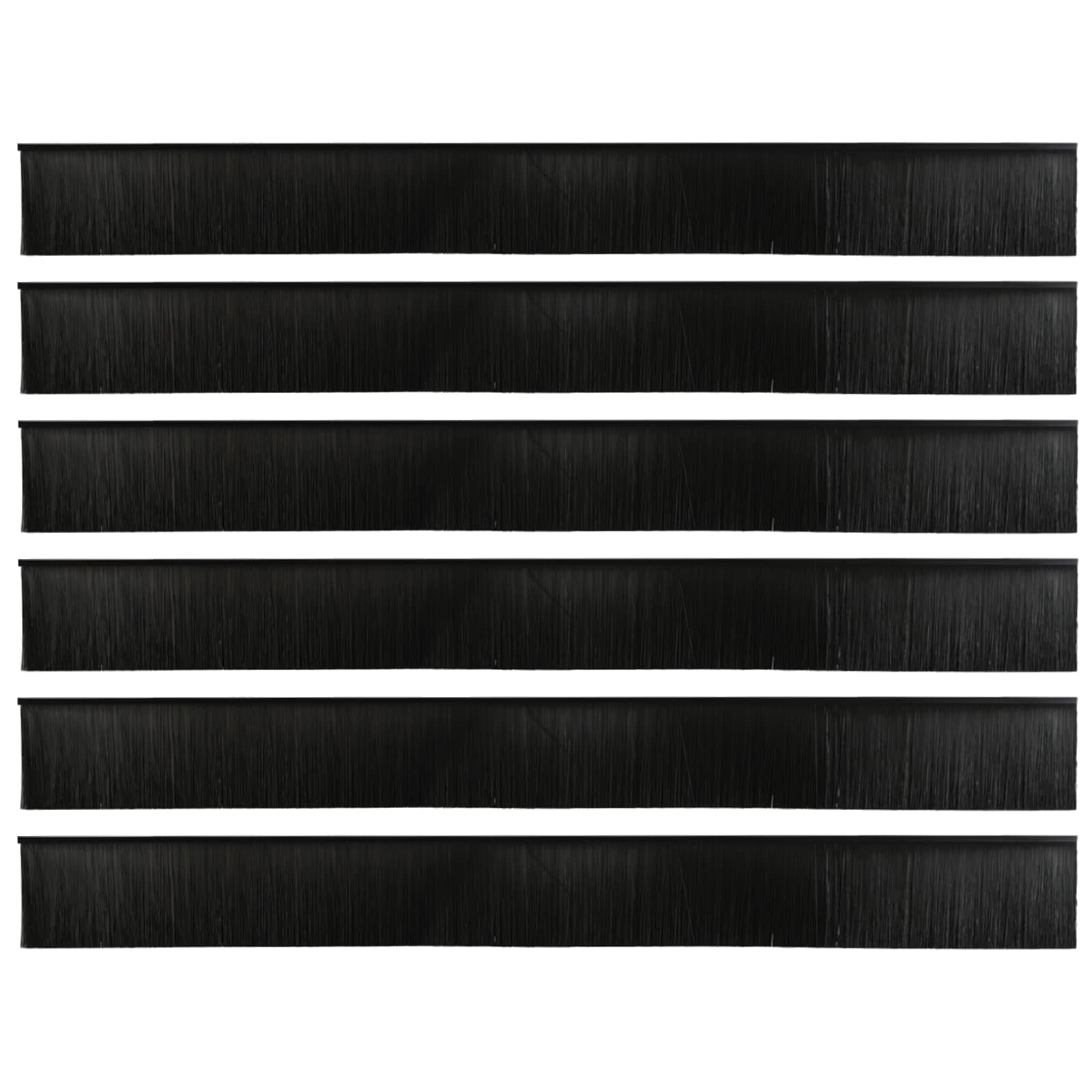 Vidaxl zelfklevende deurborstels 6 st zwart 100 cm aluminium legering