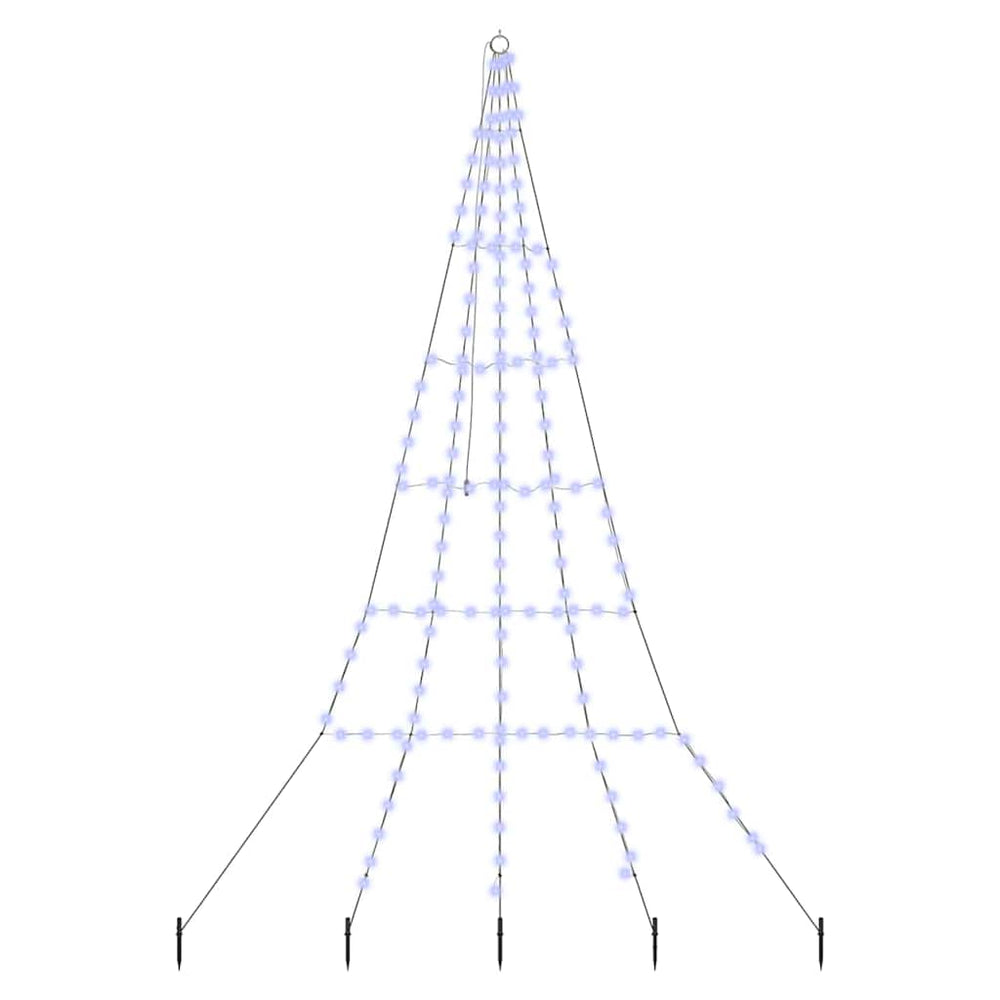 Vidaxl led kerstboom met grondspiesjes met 168 led blauw 306 cm metaal
