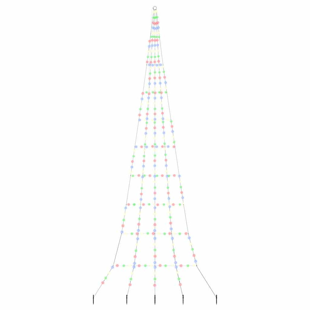 Vidaxl led kerstboom met grondspiesjes multikleur 511 cm metaal