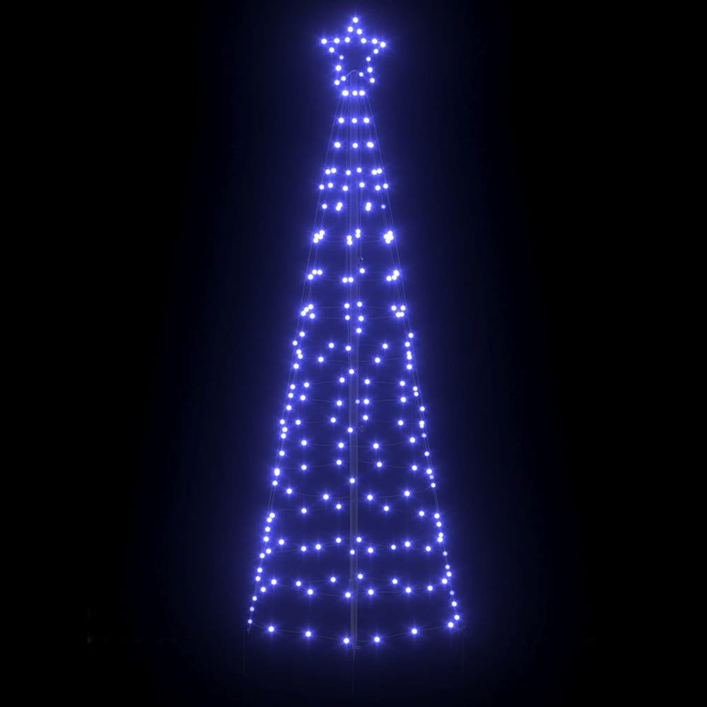 Vidaxl led kerstboom met grondspiesjes met 390 led blauw 250 cm ijzer