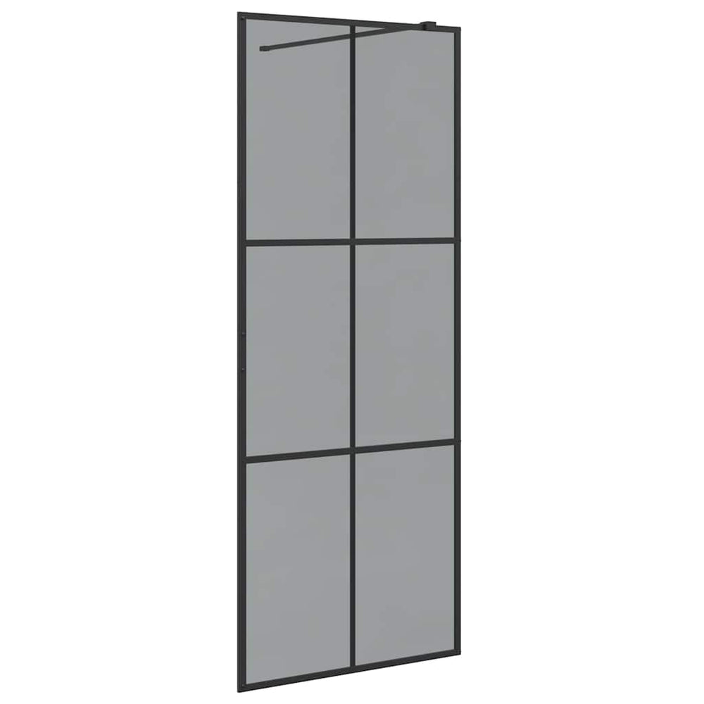 Vidaxl inloop douche wand zwart 80 x 195 cm gehard glas