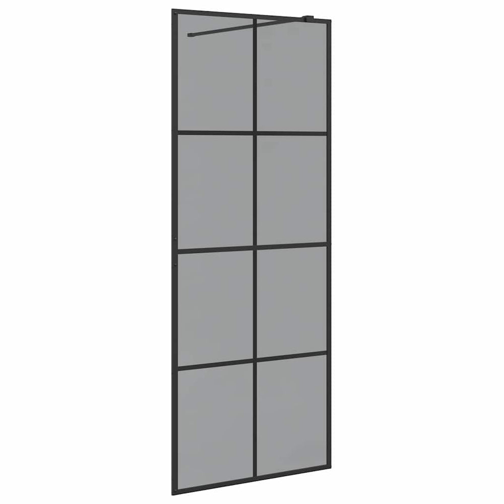 Vidaxl inloop douche wand zwart 80 x 195 cm gehard glas