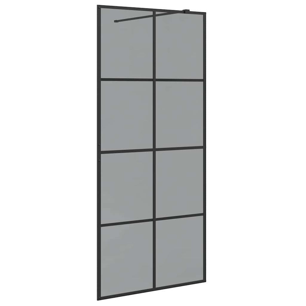 Vidaxl inloop douche wand zwart 90 x 195 cm gehard glas