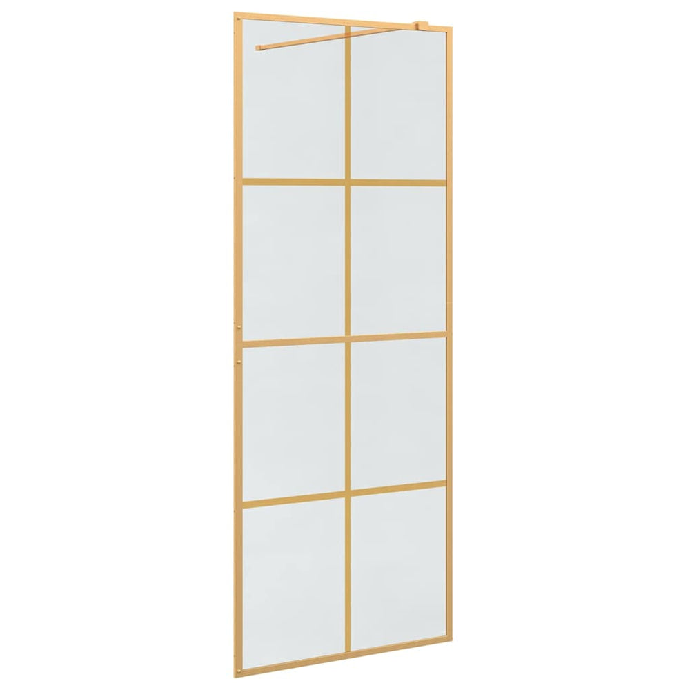Vidaxl inloop douche wand goud 80 x 195 cm gehard glas