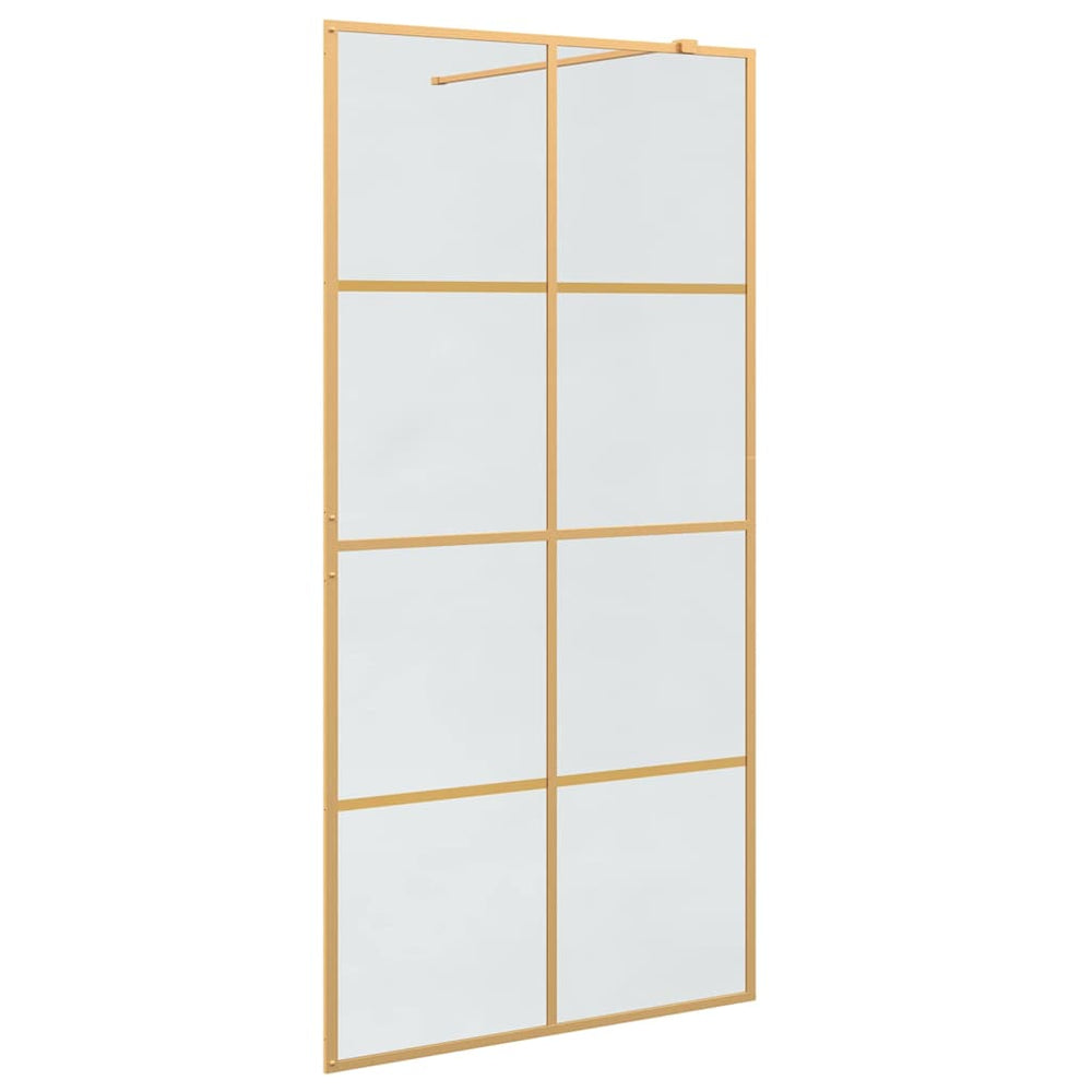 Vidaxl inloop douche wand goud 100 x 195 cm gehard glas
