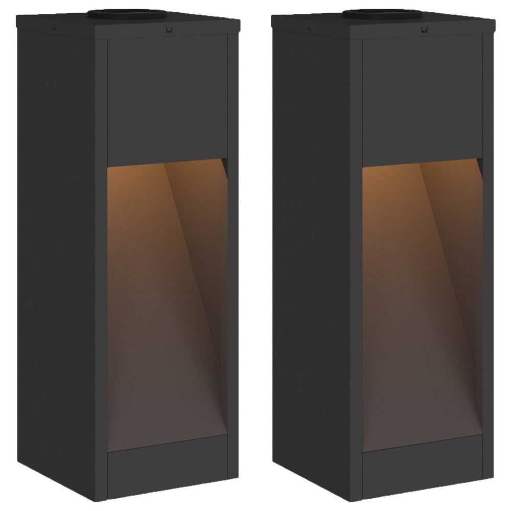 Vidaxl zonne led padverlichting 2 pcs zwart koudgewalst staal