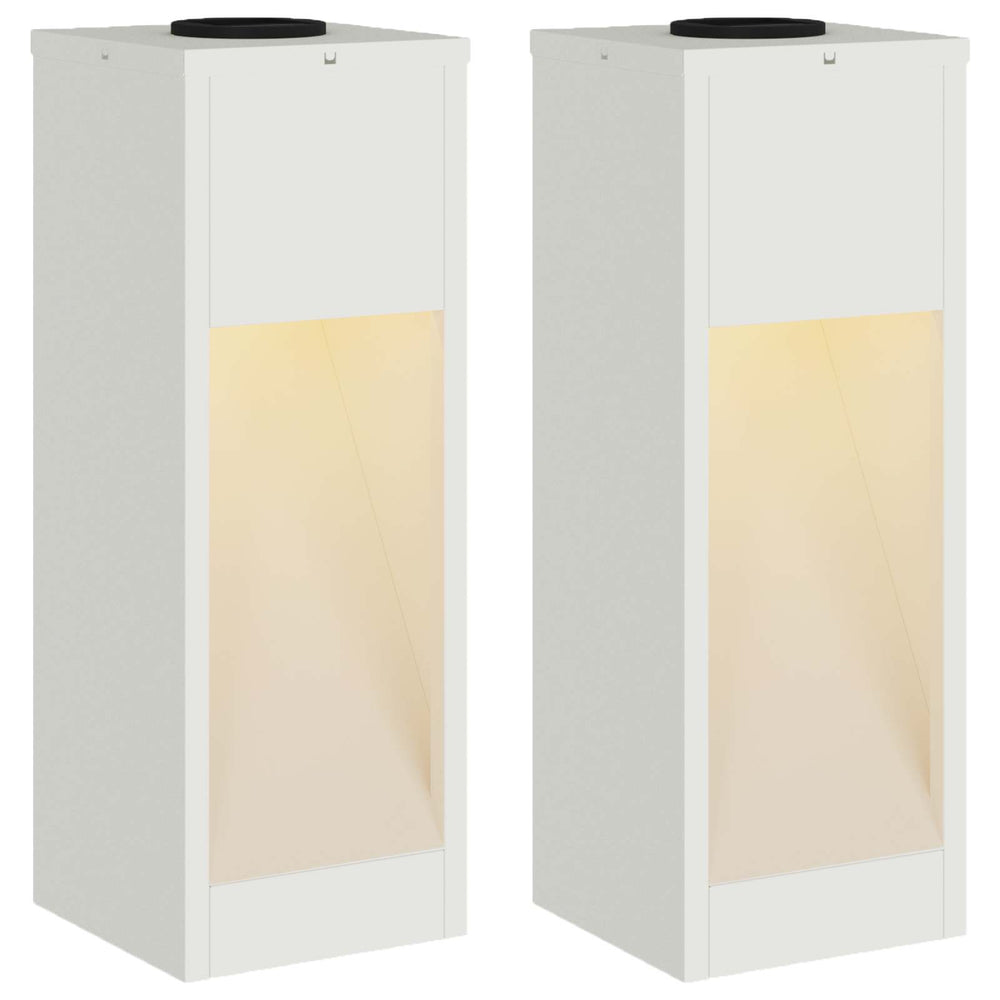 Vidaxl zonne led padverlichting 2 pcs wit koudgewalst staal
