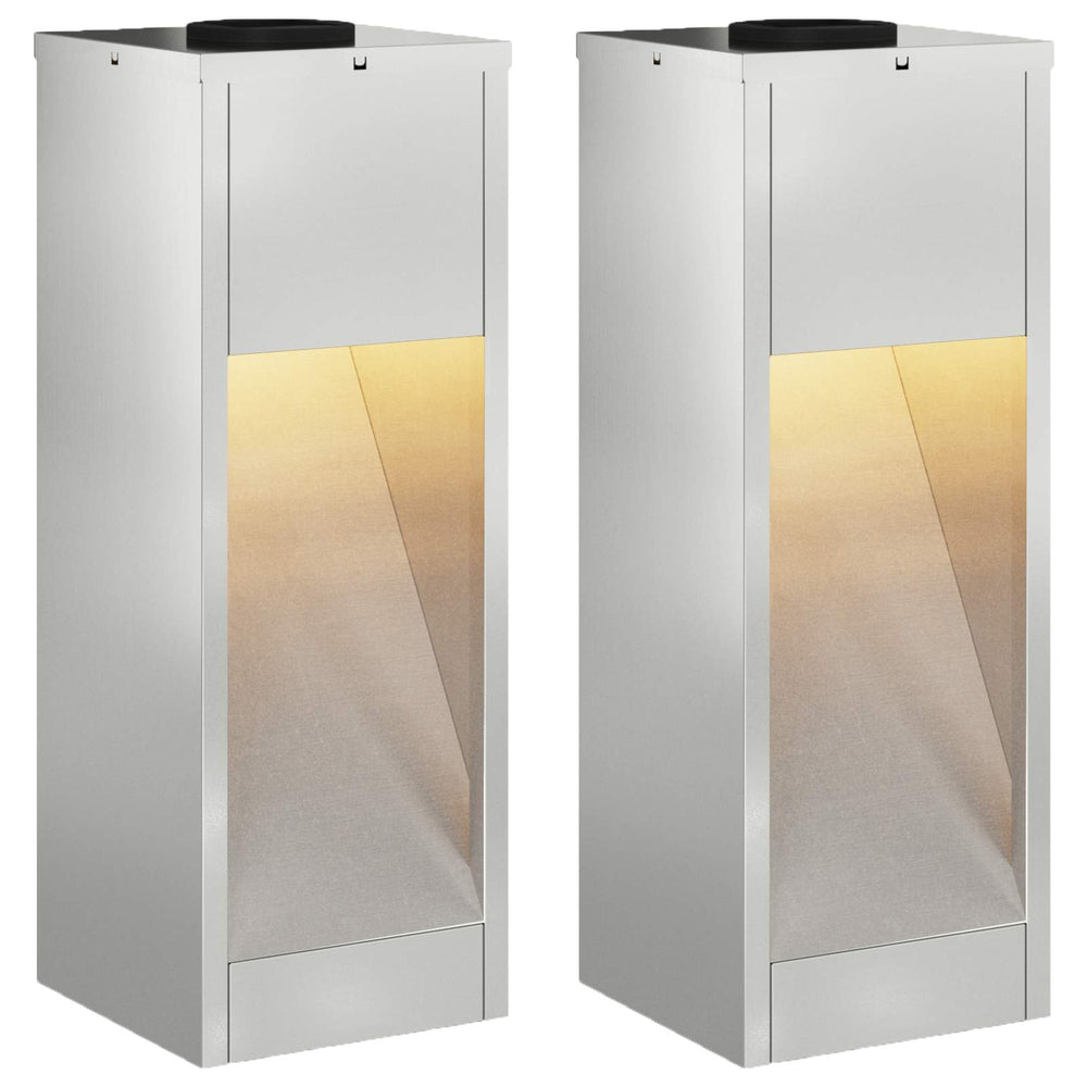 Vidaxl zonne led padverlichting 2 pcs zilver gegalvaniseerd