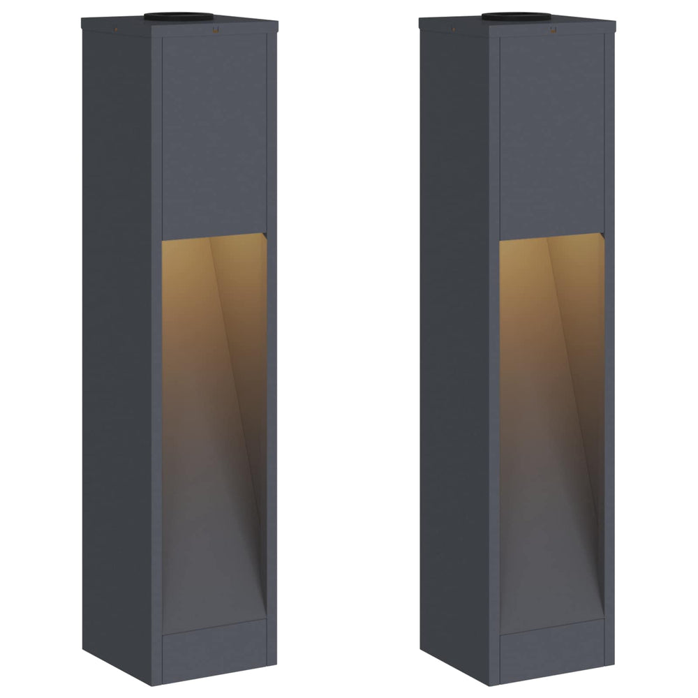 Vidaxl zonne led padverlichting 2 pcs antraciet koudgewalst staal