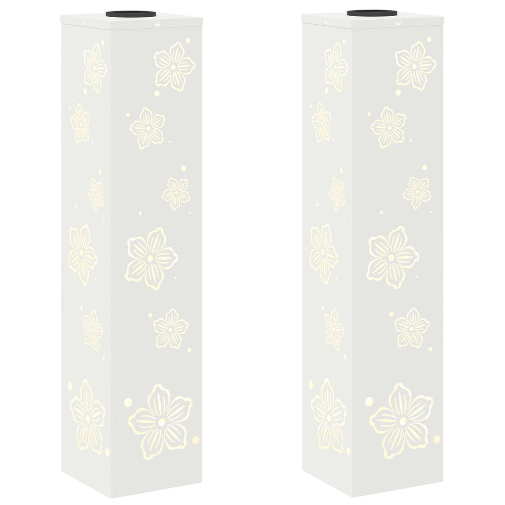 Vidaxl solar led pad licht 2 pcs wit koudgewalst staal