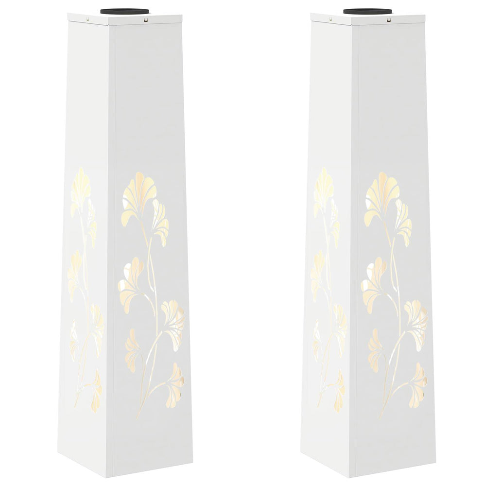 Vidaxl solar led pad licht 2 pcs wit koudgewalst staal